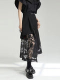 Irregular-Paneled Gauze High-Waisted Skirt - PAINEVIDA