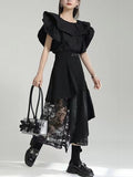 Irregular-Paneled Gauze High-Waisted Skirt - PAINEVIDA