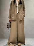 Suture Linen Casual Jacket 2-Pieces Bottoms Suit - PAINEVIDA