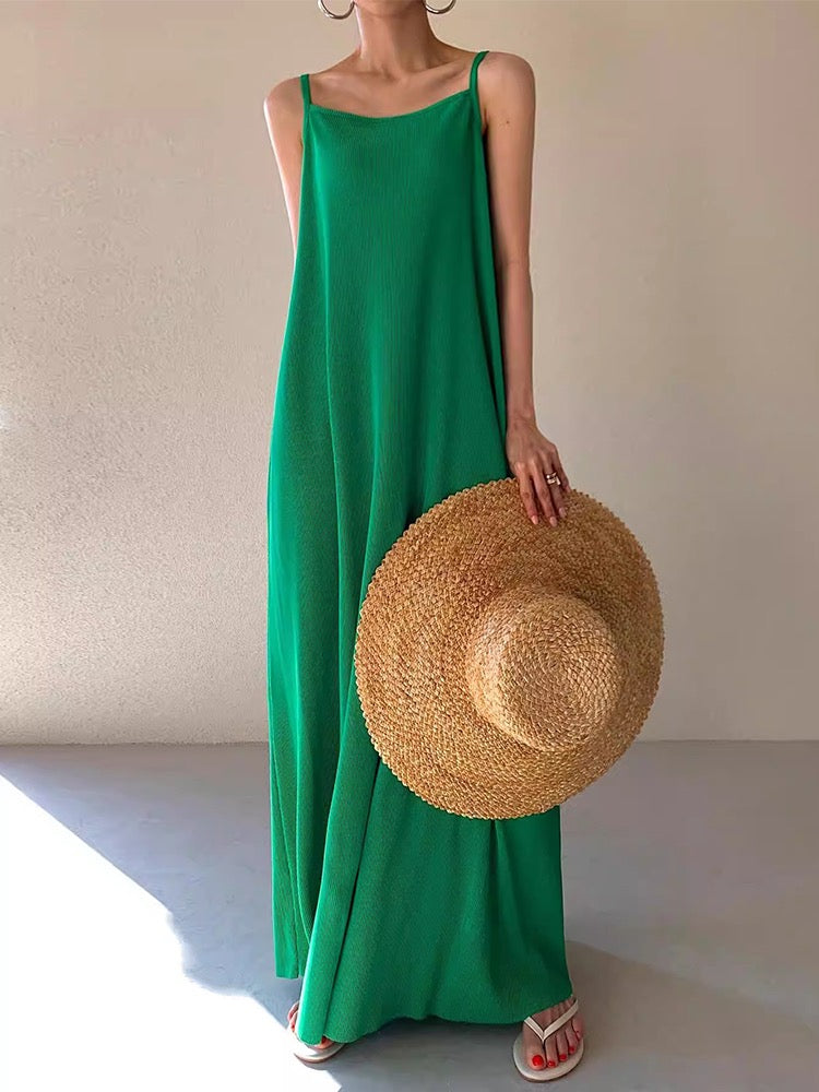 Long Knitted Suspender Dress - PAINEVIDA