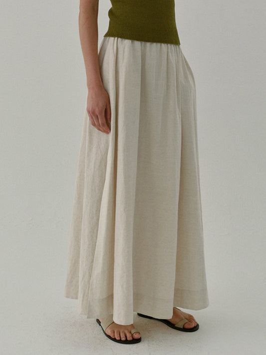 Linen Skirt With Side Slits