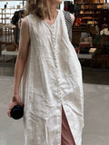 Linen Slouchy Tank Dress