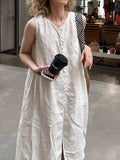 Linen Slouchy Tank Dress