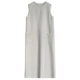 Simple Sleeveless Suit Vest Dress