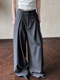 Lace-paneled Wide-leg Suit Pants
