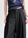 Lace-paneled Wide-leg Suit Pants