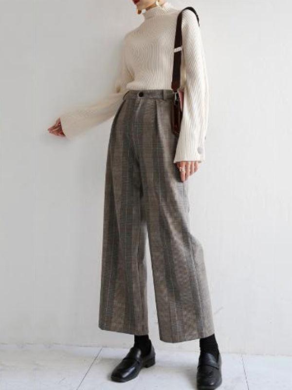 Simple Loose Solid Color High-Neck Sweater by painevida