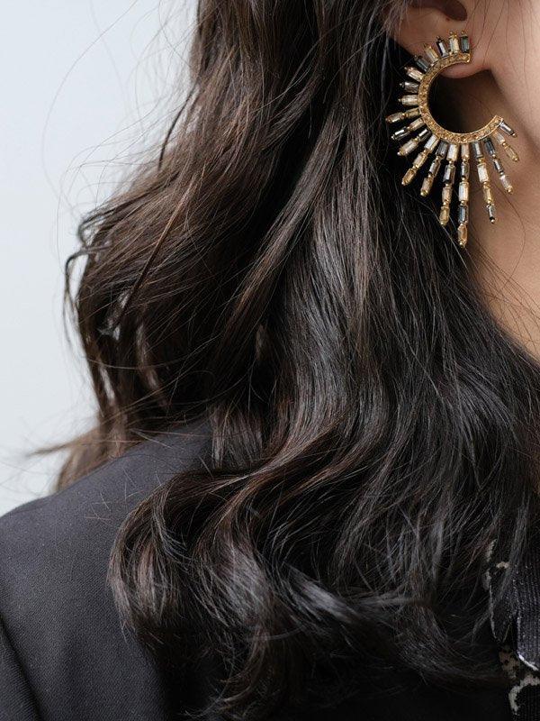 Original Contrast Color Zircon Earrings Accessories by painevida