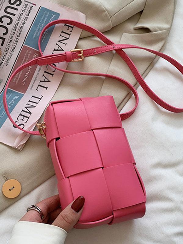 Urban Solid Color Phone Bag PU Shoulder Bag by painevida