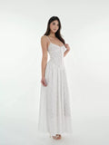 Lace Stretch Jacquard Sling Dress Cardigan Set