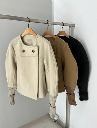 Loose Split-joint Knitted Woolen Coat