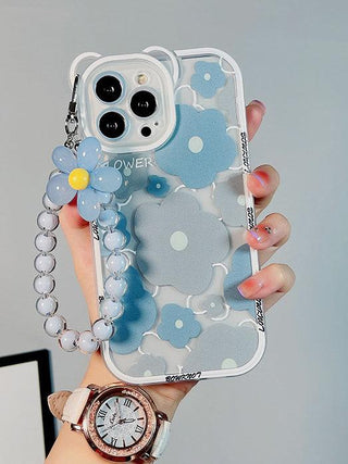 Blue Flower Silicone Shockproof Phone Case