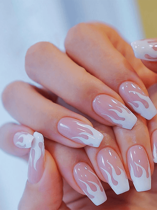 Pink Flame Short Ballet Press On Nails