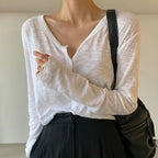 V-Neck Slim Fit Versatile Single Breasted Cardigan by painevida