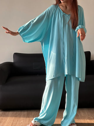 French Cotton Silk High-end Simple Home Wear Pajamas Suit