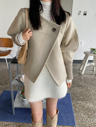 Loose Split-joint Knitted Woolen Coat