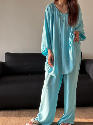 French Cotton Silk High-end Simple Home Wear Pajamas Suit