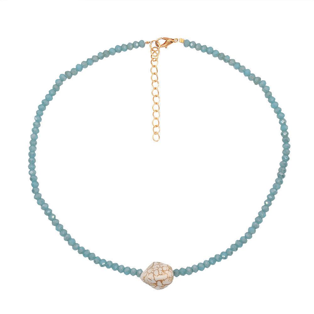 Hot Rainbow Crystal Beaded Necklace by painevida