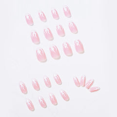 Pink Flame Short Ballet Press On Nails