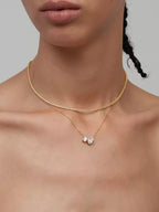 Teardrop Round Diamond 3a Live Color Clavicle Necklace by painevida