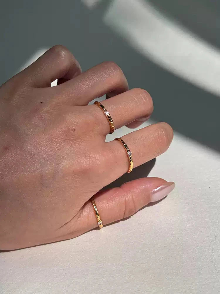 Handmade Concave Diamond Simple Ring by painevida
