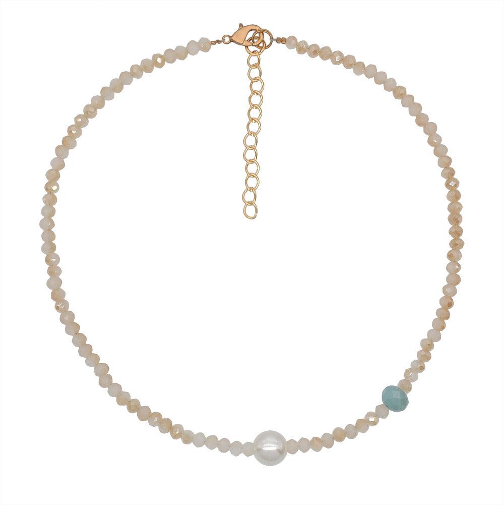 Hot Rainbow Crystal Beaded Necklace by painevida