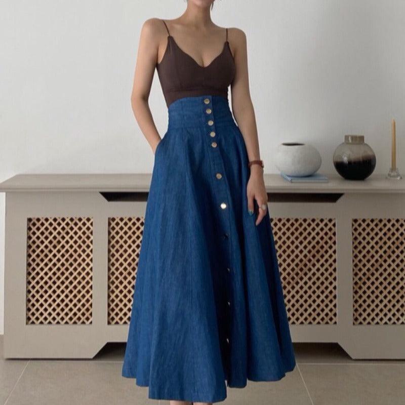 Niche V-neck Knitted Camisole & High-waisted Skirt Suits Set