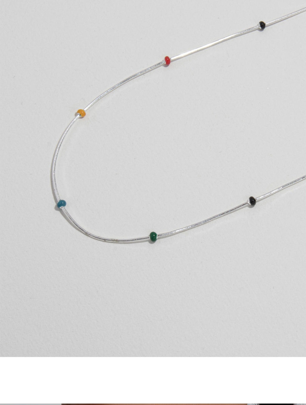 Rainbow Bean Enamel Ball Beaded Clavicle Necklace by painevida