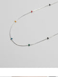 Rainbow Bean Enamel Ball Beaded Clavicle Necklace