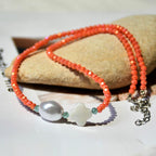 Hot Rainbow Crystal Beaded Necklace by painevida