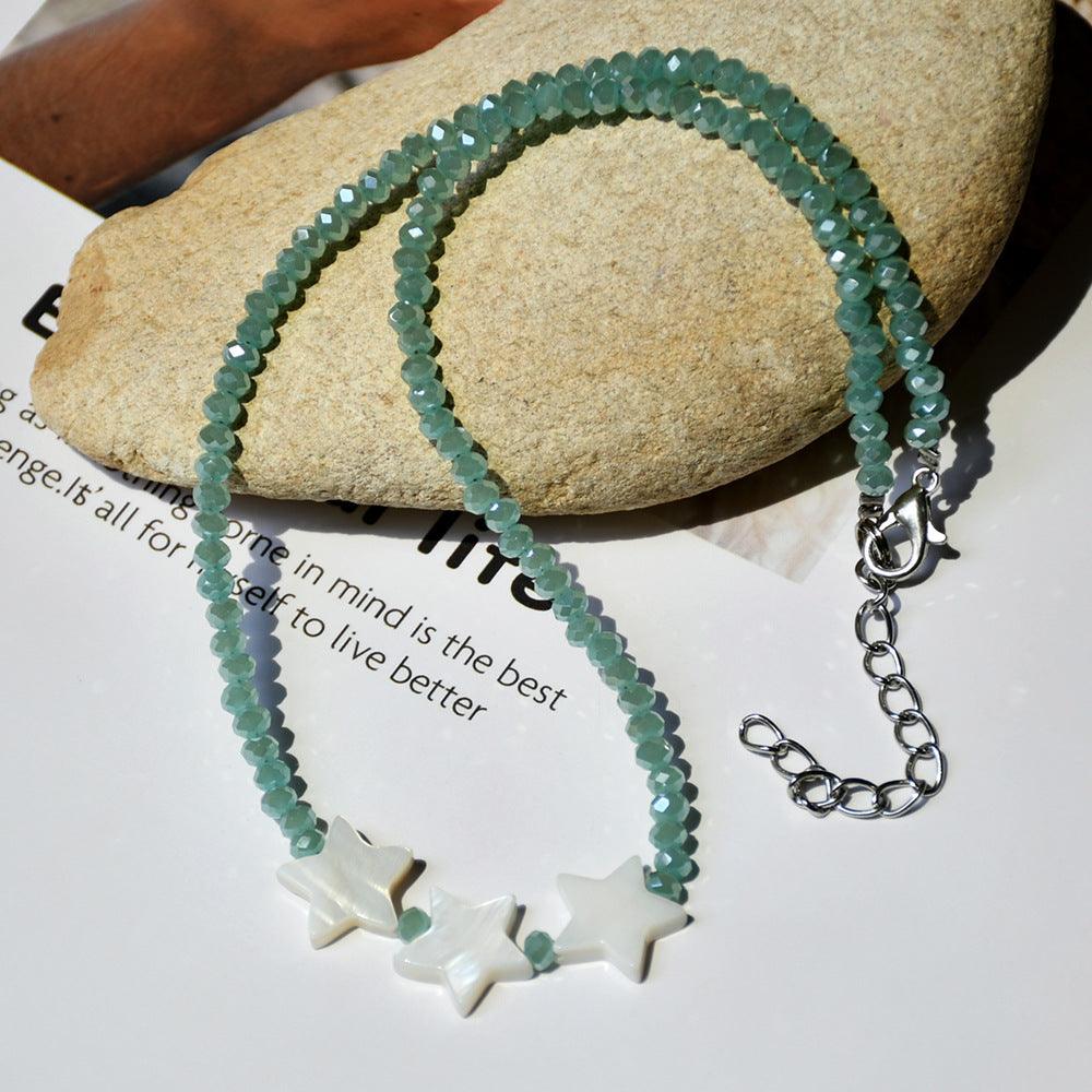 Hot Rainbow Crystal Beaded Necklace by painevida