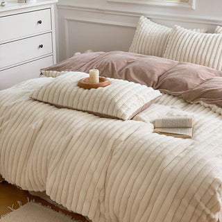 Soft Rabbit Flannel Warm Bed Four Piece Sheet Set