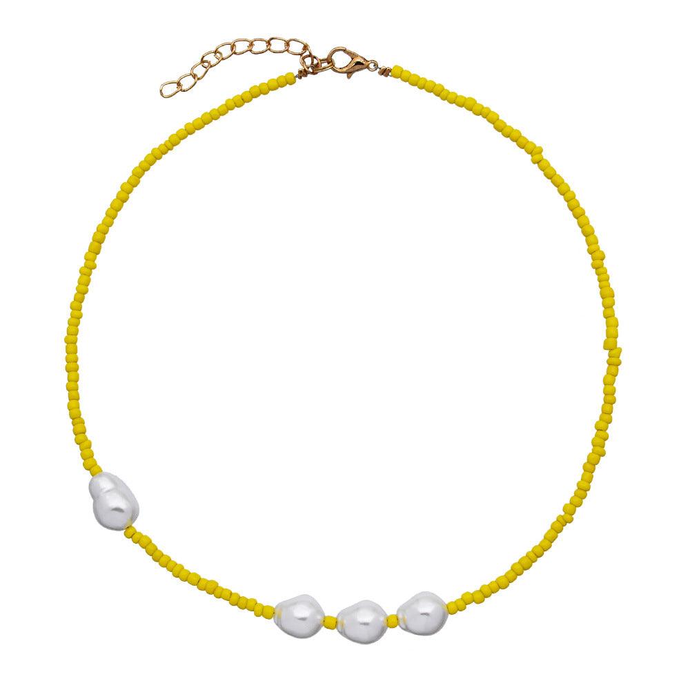 Hot Rainbow Crystal Beaded Necklace by painevida
