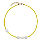 Hot Rainbow Crystal Beaded Necklace by painevida