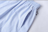 Loose Comfy Striped Lace-up Wide-leg Pants