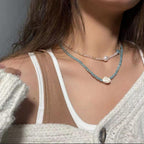 Hot Rainbow Crystal Beaded Necklace by painevida