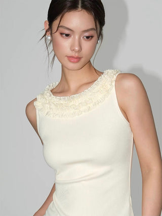 Lace Knitted Slim Fit Vest Camisole by painevida