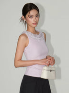 Lace Knitted Slim Fit Vest Camisole