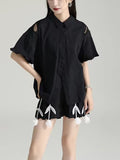 Butterfly Lace Short Sleeve Shirt - PAINEVIDA