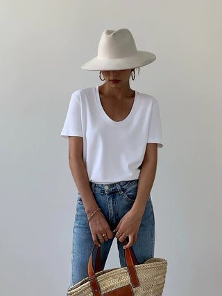 Casual V-Neck Short-Sleeved Top by painevida