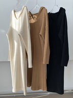 Casual Hooded Knitted Long Dress - PAINEVIDA