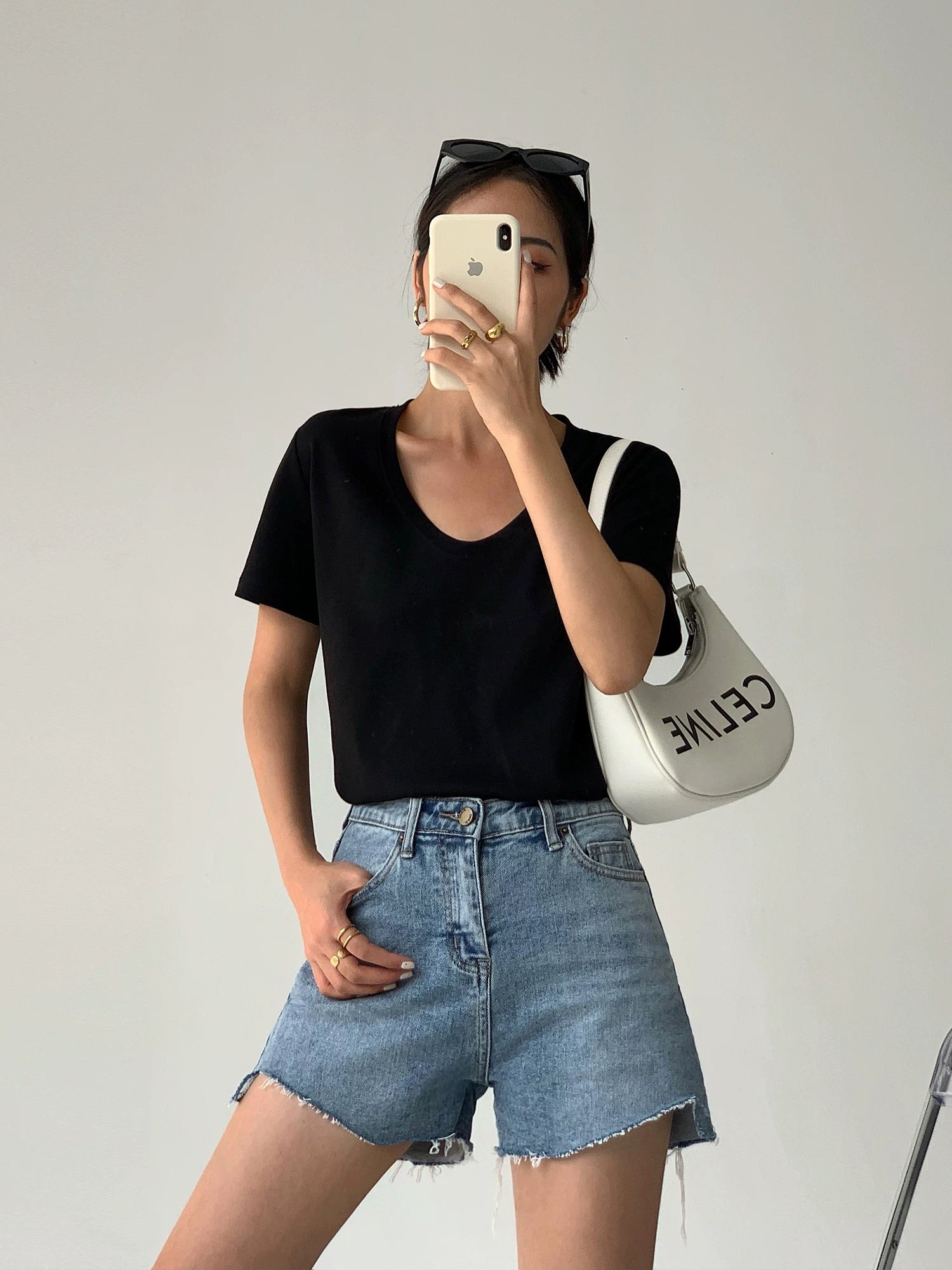 Casual V-Neck Short-Sleeved Top