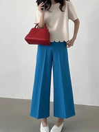 Solid Color Wave Pattern Short Sleeves by painevida