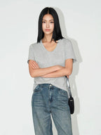 Casual V-Neck Short-Sleeved Top