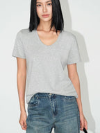 Casual V-Neck Short-Sleeved Top