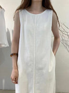 Simple Backless Loose Denim Dress - PAINEVIDA