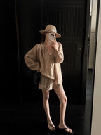 Old Money Style Linen Shirt&Shorts Set