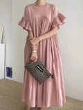 French Casual Split-joint Pleated Dress - PAINEVIDA