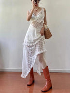 Sexy See-through Lace Strap Dress - PAINEVIDA