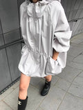 Zippered Large Pocket Hooded Trench Coat - PAINEVIDA
